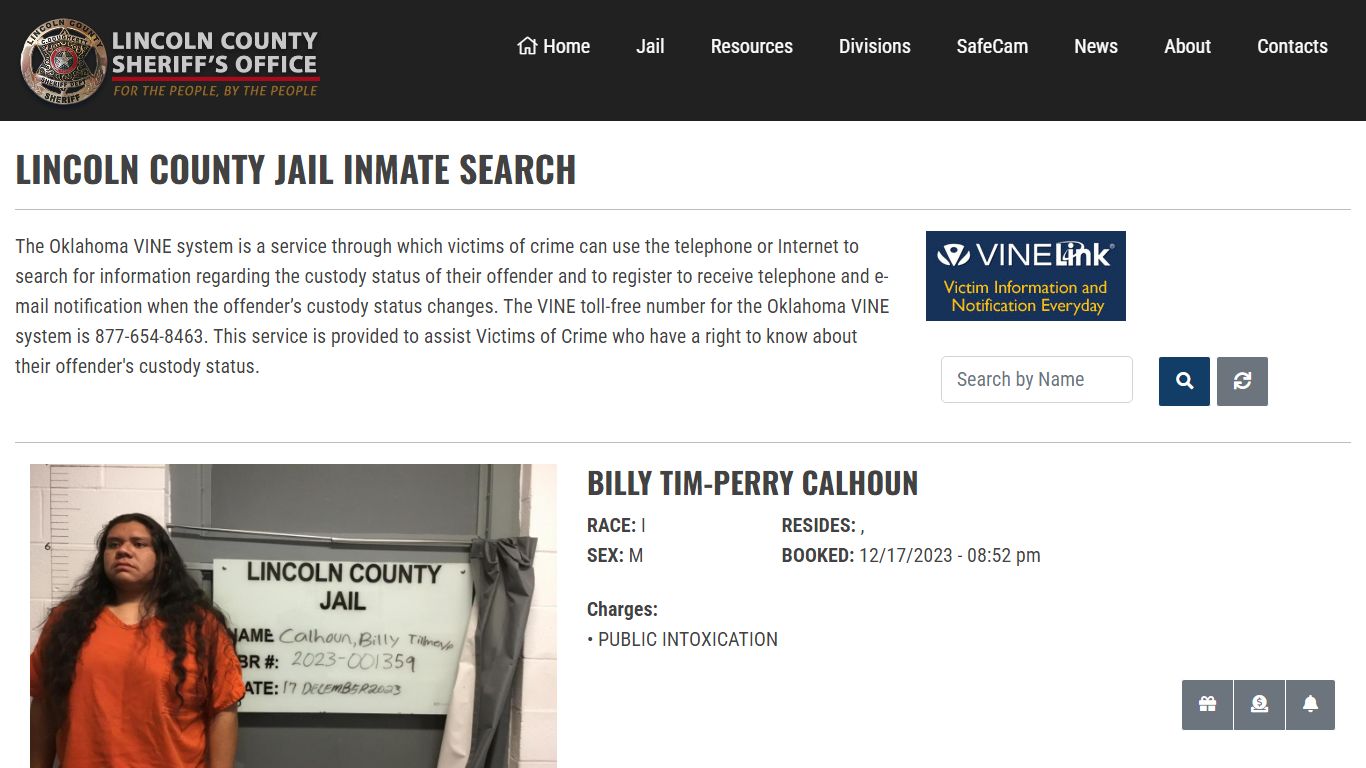 Inmate Search - Lincoln County Sheriff's Office